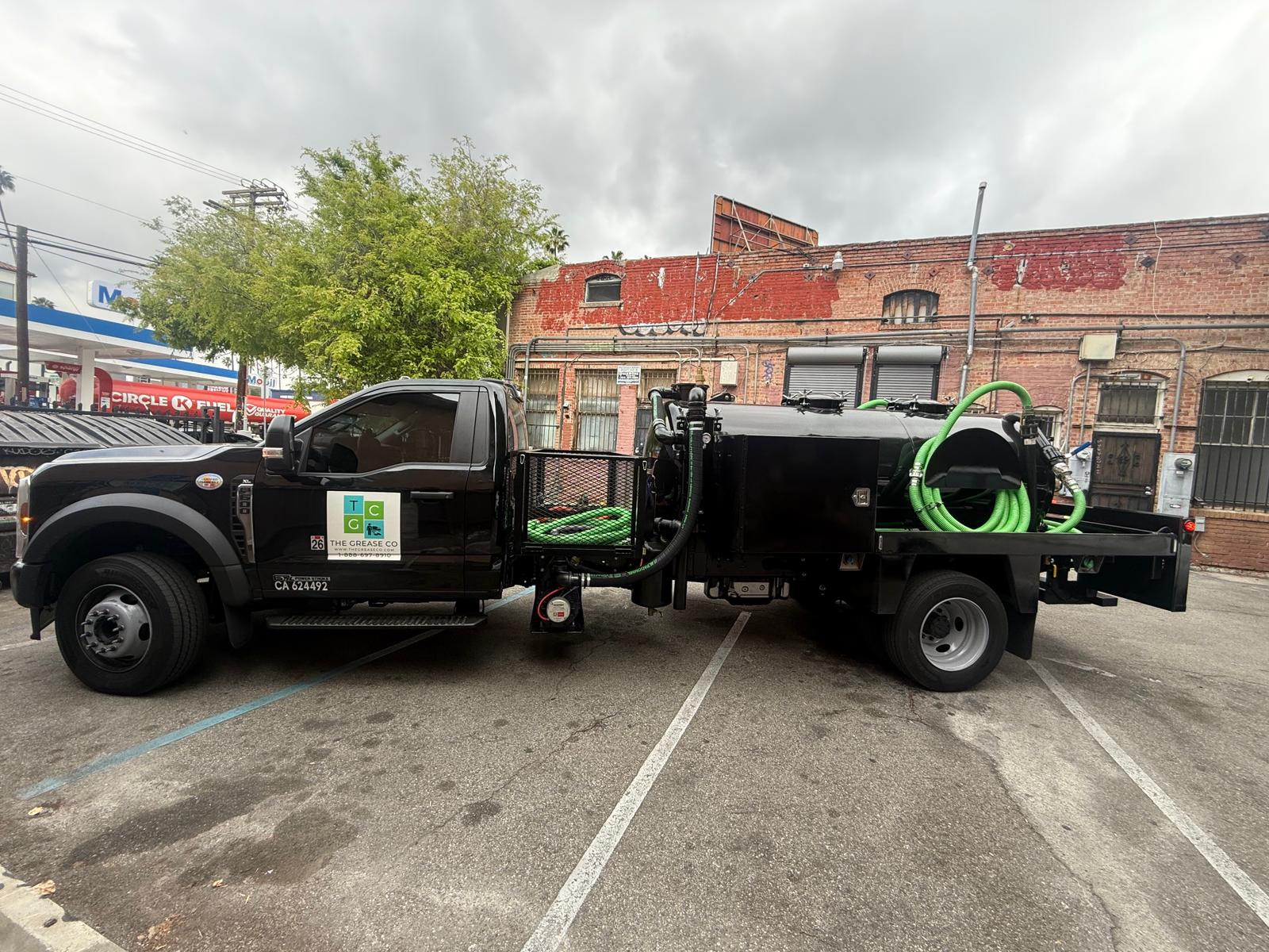 Local service van on-site for grease trap cleaning in Huntington Park